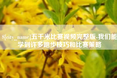 偃师五千米比赛视频完整版-我们能学到许多跑步技巧和比赛策略