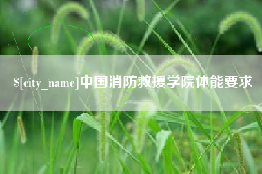 偃师中国消防救援学院体能要求