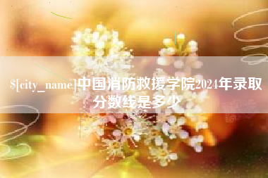 偃师中国消防救援学院2024年录取分数线是多少