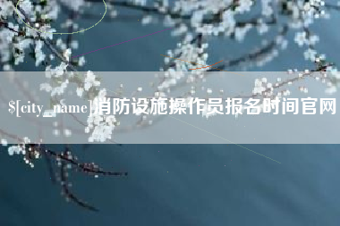 偃师消防设施操作员报名时间官网