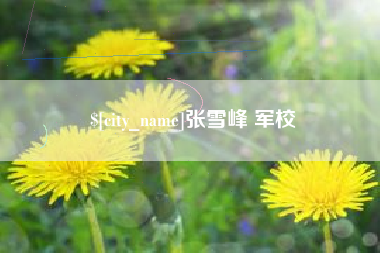 偃师张雪峰 军校