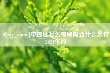 偃师中控证怎么考取需要什么条件2024年的