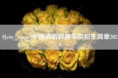 偃师中国消防救援学院招生简章2020