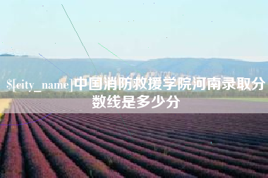 偃师中国消防救援学院河南录取分数线是多少分