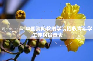 偃师中国消防救援学院招收青年学生体格检查表